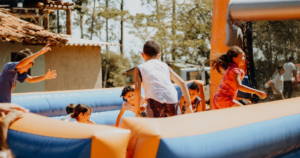 Can a bounce house be set up on concrete