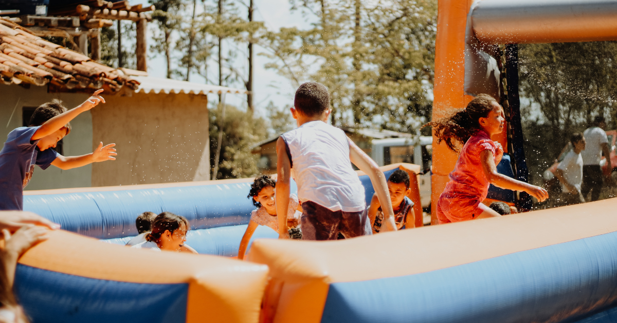 Can a bounce house be set up on concrete